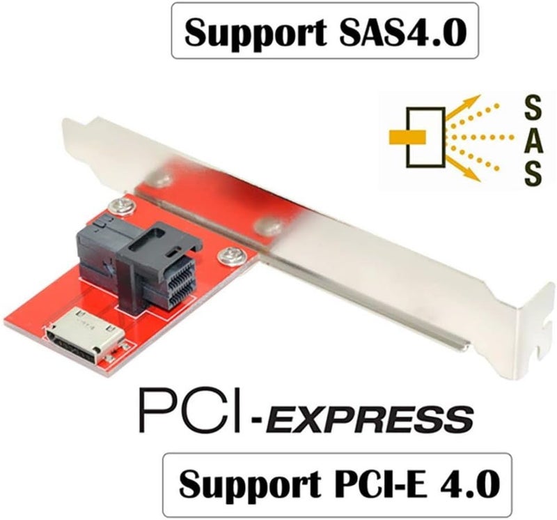 Chenyang Mini SAS HD SFF-8643 PCI-Express 4.0 to Oculink SFF-8611 SFF-8612 PCBA Female Adapter with Bracket - Image 2
